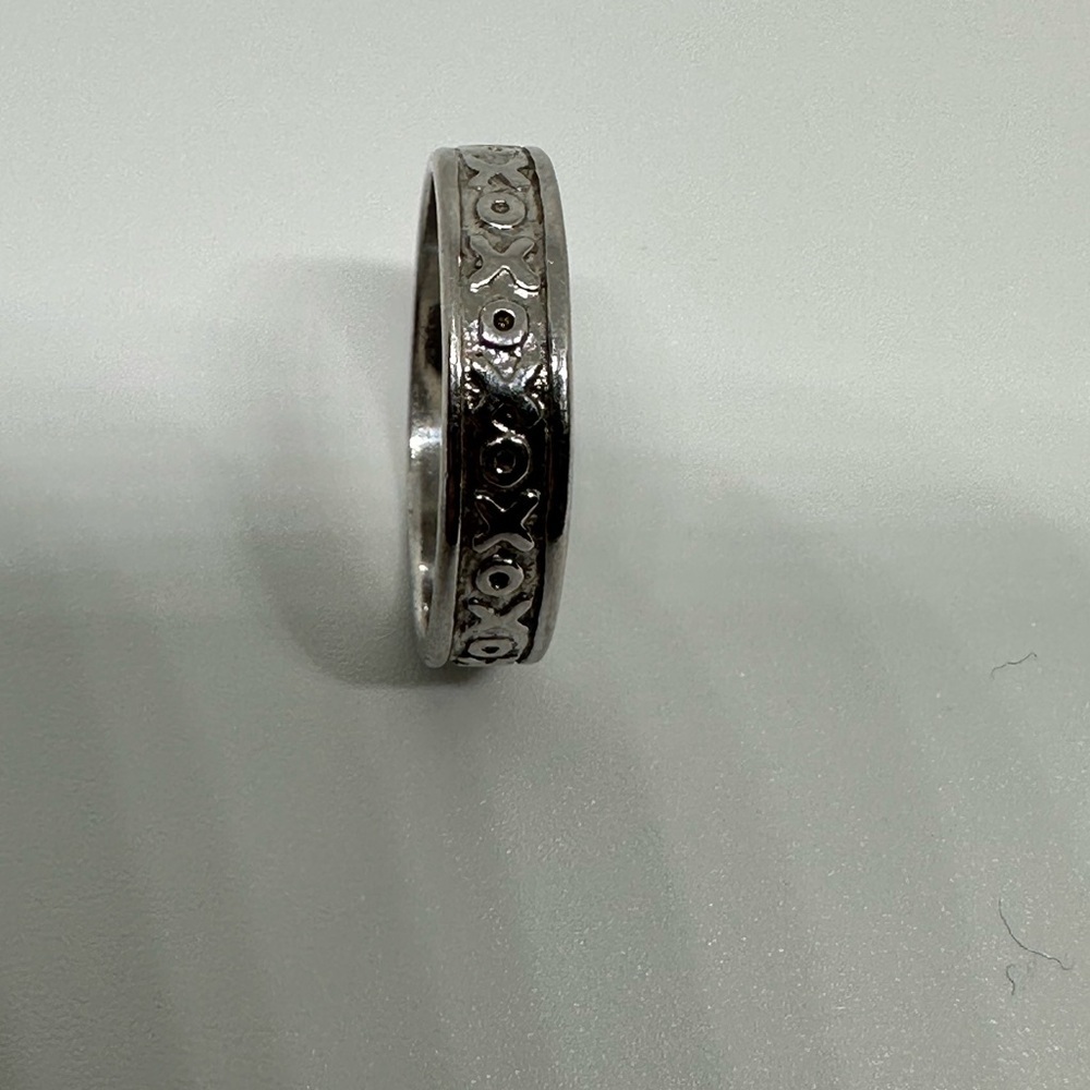 Sterling Silver 925 Ring XO Pattern Unisex - Picture 2 of 8